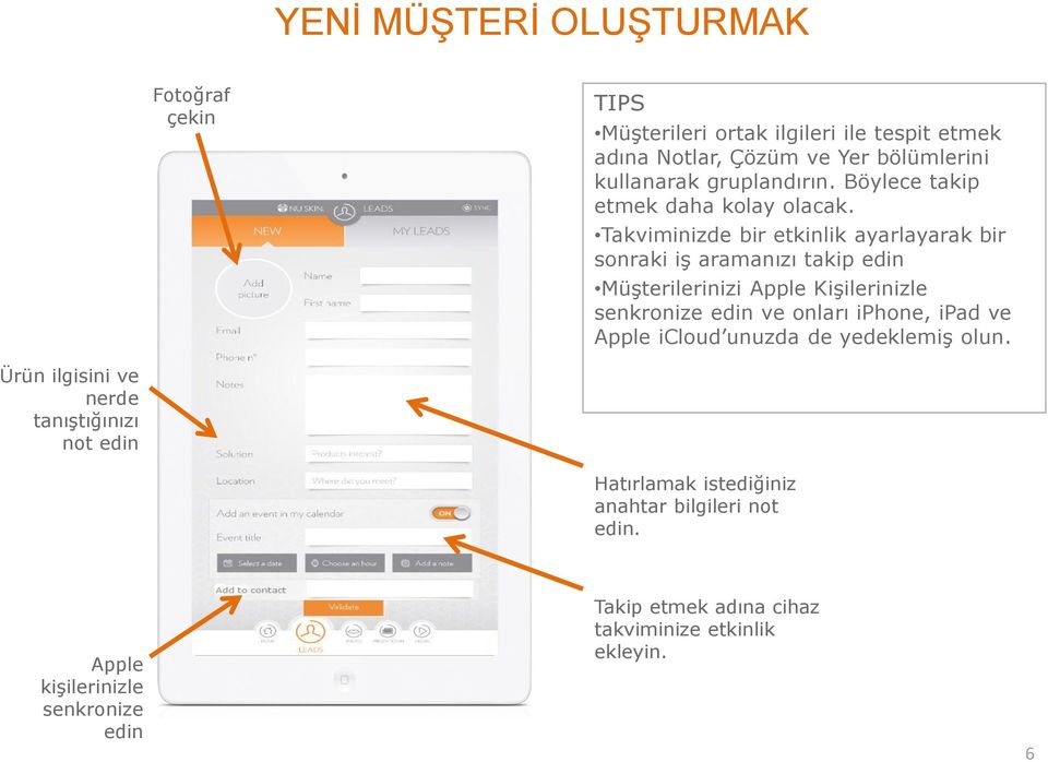 Takviminizde bir etkinlik ayarlayarak bir sonraki iş aramanızı takip edin Müşterilerinizi Apple Kişilerinizle senkronize edin ve onları