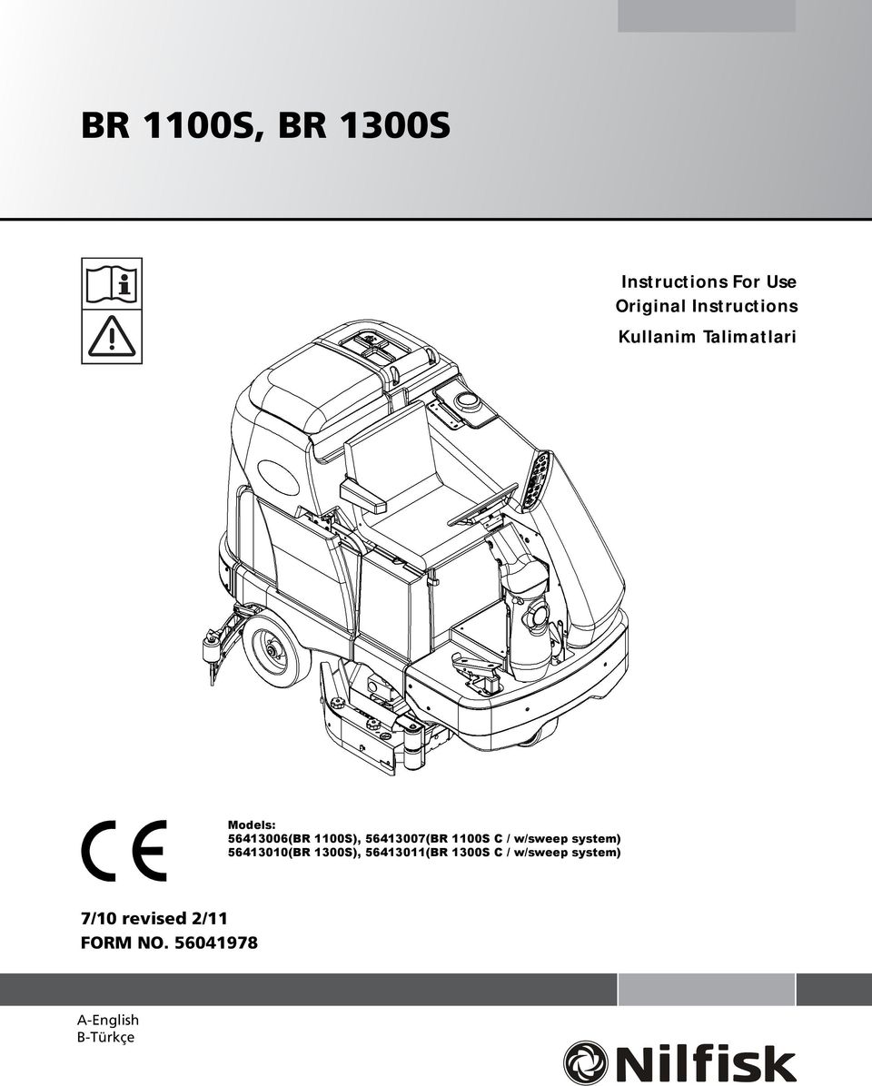 1100S C / w/sweep system) 56413010(BR 1300S), 56413011(BR 1300S C