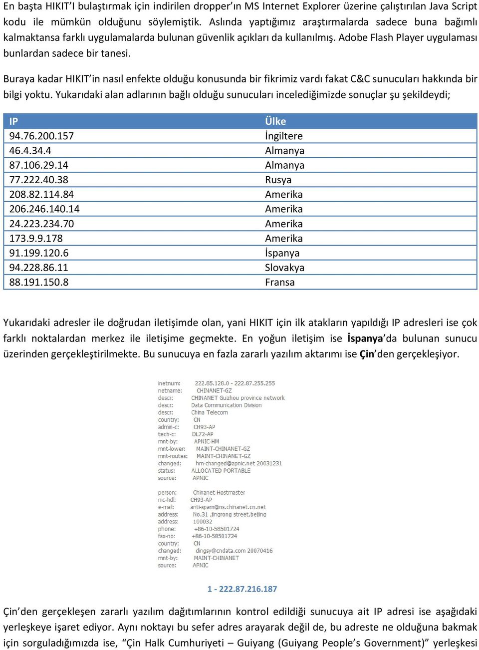 Buraya kadar HIKIT in nasıl enfekte olduğu konusunda bir fikrimiz vardı fakat C&C sunucuları hakkında bir bilgi yoktu.