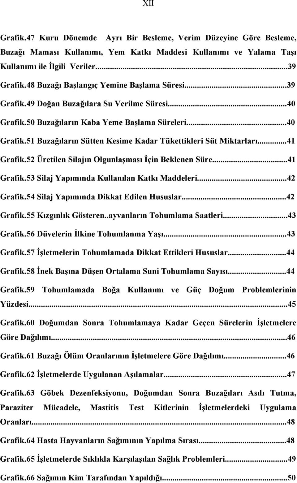 ..41 Grafik.52 Üretilen Silajın Olgunlaşması İçin Beklenen Süre...41 Grafik.53 Silaj Yapımında Kullanılan Katkı Maddeleri...42 Grafik.54 Silaj Yapımında Dikkat Edilen Hususlar...42 Grafik.55 Kızgınlık Gösteren.