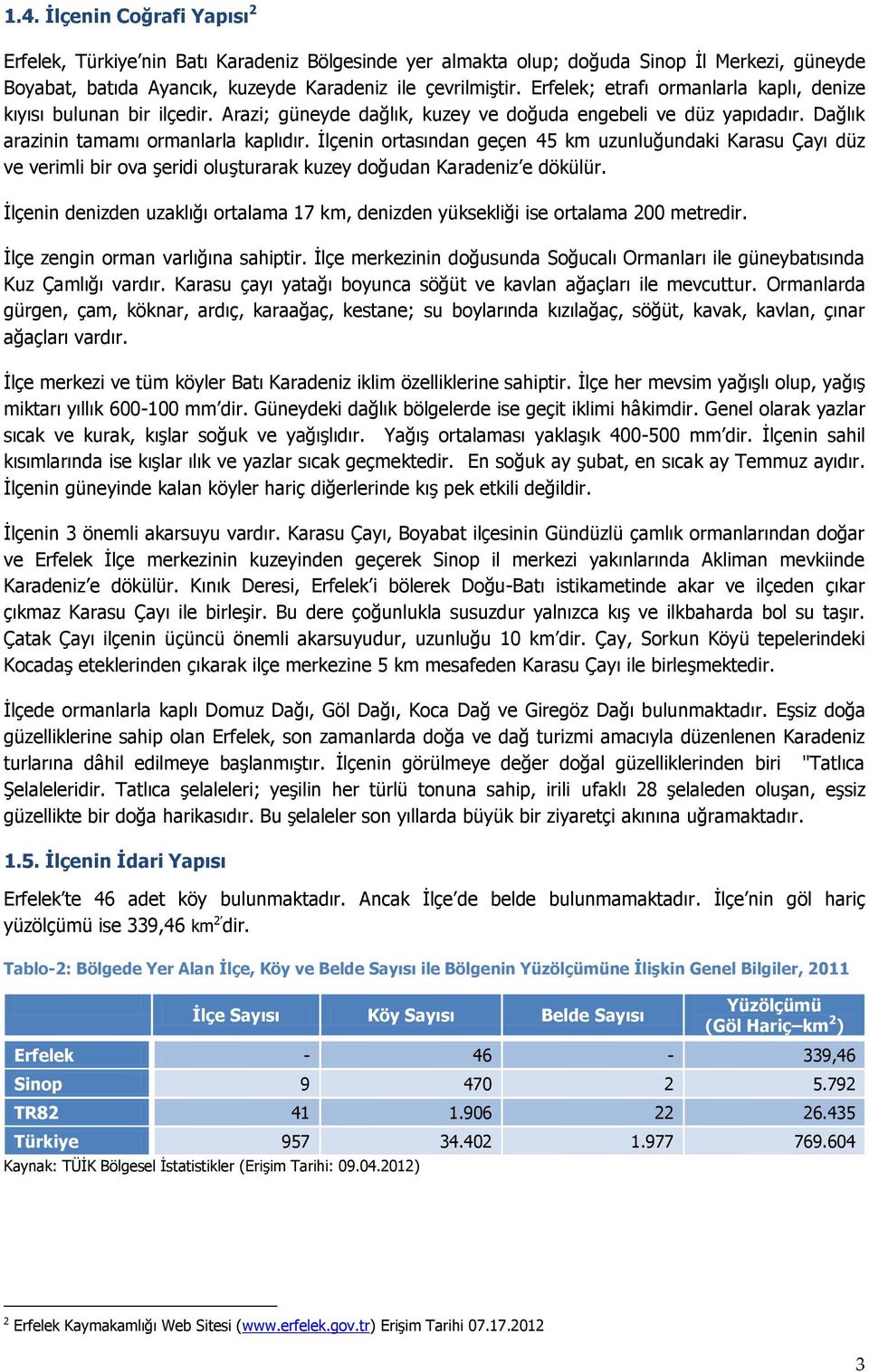 İlçenin ortasından geçen 45 km uzunluğundaki Karasu Çayı düz ve verimli bir ova şeridi oluşturarak kuzey doğudan Karadeniz e dökülür.