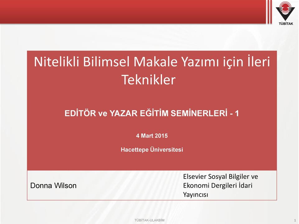 Hacettepe Üniversitesi Donna Wilson Elsevier Sosyal