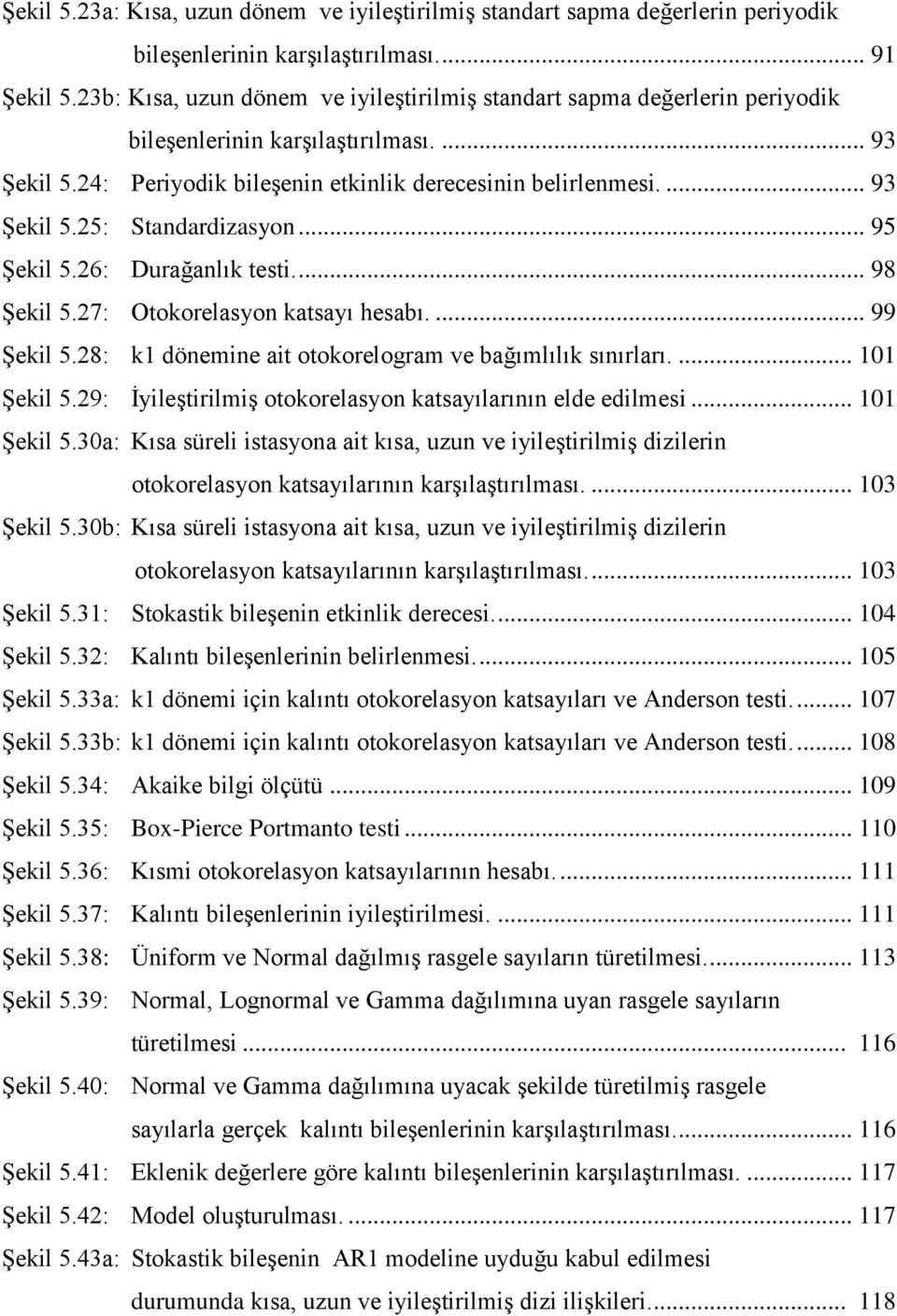 .. 95 Şekil 5.6: Durağanlık testi.... 98 Şekil 5.7: Otokorelasyon katsayı hesabı.... 99 Şekil 5.8: k1 dönemine ait otokorelogram ve bağımlılık sınırları.... 101 Şekil 5.