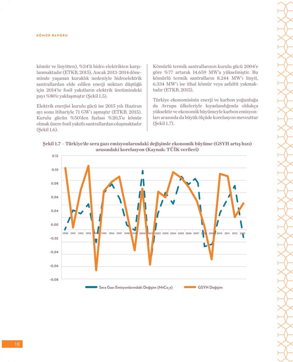 1.5). Elektrik enerjisi kurulu gücü ise 2015 yılı Haziran ayı sonu itibariyle 71 GW ı aşmıştır (ETKB, 2015).