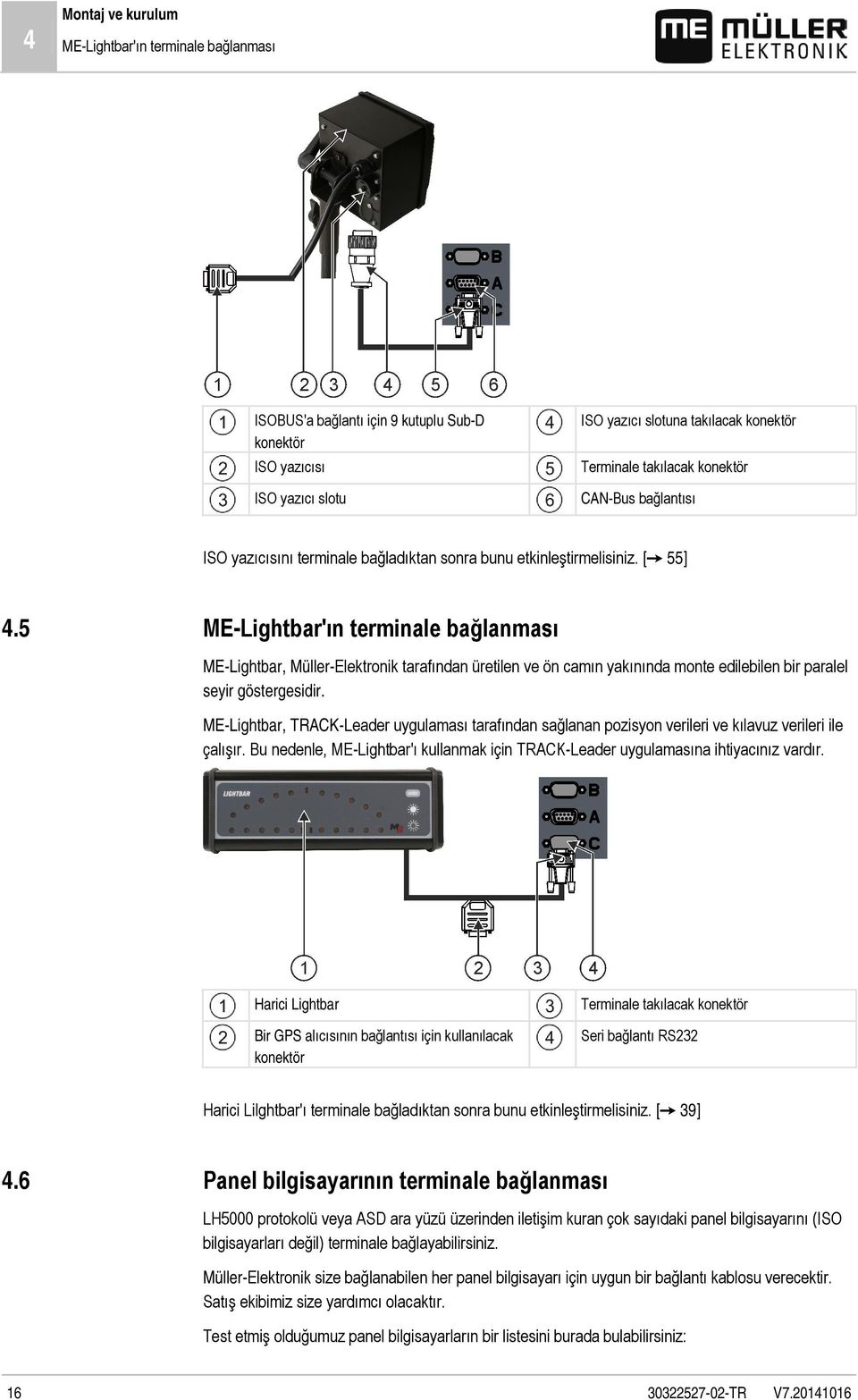 5 ME-Lightbar'ın terminale bağlanması ME-Lightbar, Müller-Elektronik tarafından üretilen ve ön camın yakınında monte edilebilen bir paralel seyir göstergesidir.