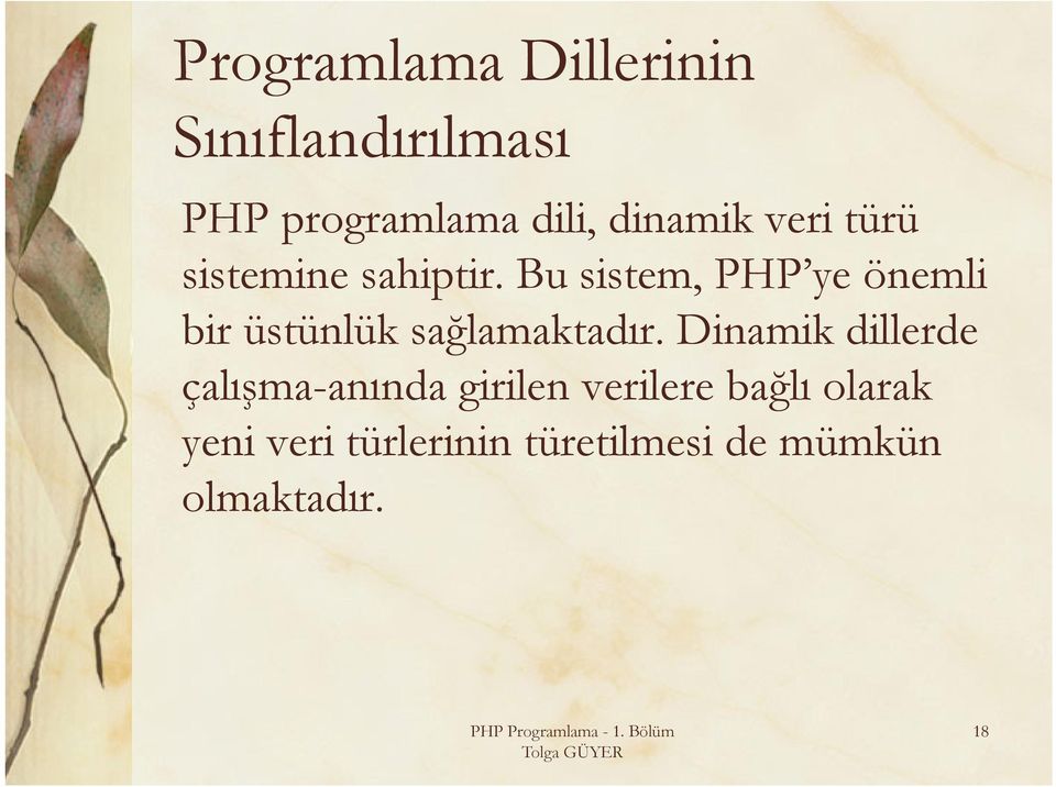 Bu sistem, PHP ye önemli bir üstünlük sağlamaktadır.