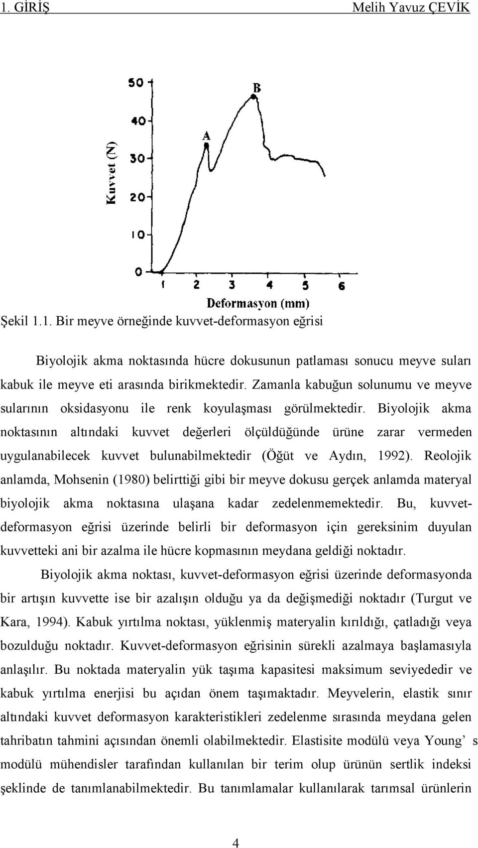 Biyolojik akma noktasının altındaki kuvvet değerleri ölçüldüğünde ürüne zarar vermeden uygulanabilecek kuvvet bulunabilmektedir (Öğüt ve Aydın, 1992).