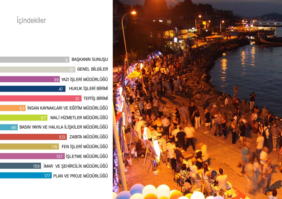 MÜDÜRLÜĞÜ 85 BASIN YAYIN VE HALKLA İLİŞKİLER MÜDÜRLÜĞÜ 103 ZABITA MÜDÜRLÜĞÜ 115 FEN