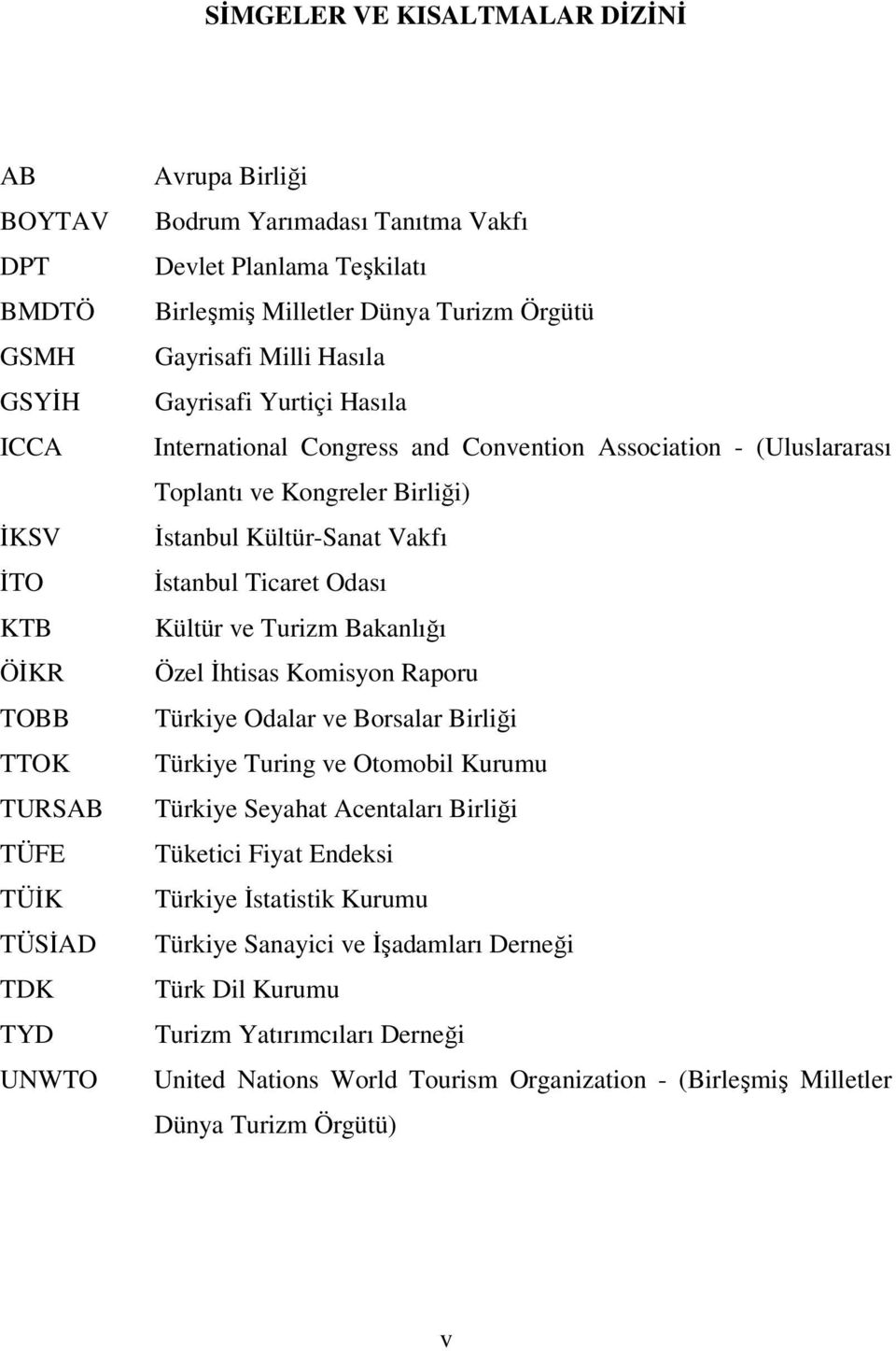 İstanbul Kültür-Sanat Vakfı İstanbul Ticaret Odası Kültür ve Turizm Bakanlığı Özel İhtisas Komisyon Raporu Türkiye Odalar ve Borsalar Birliği Türkiye Turing ve Otomobil Kurumu Türkiye Seyahat