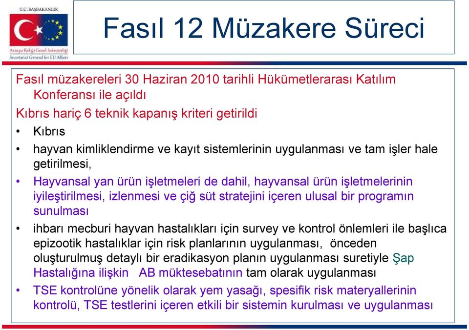 programın sunulması ihbarı mecburi hayvan hastalıkları için survey ve kontrol önlemleri ile başlıca epizootik hastalıklar için risk planlarının uygulanması, önceden oluşturulmuş detaylı bir