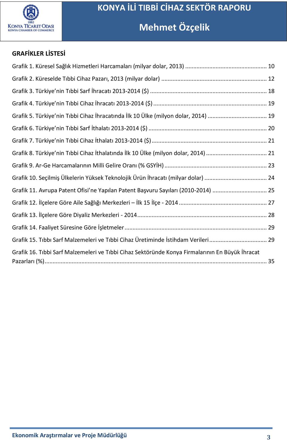 .. 19 Grafik 6. Türkiye nin Tıbbi Sarf İthalatı 2013-2014 ($)... 20 Grafik 7. Türkiye nin Tıbbi Cihaz İthalatı 2013-2014 ($)... 21 Grafik 8.