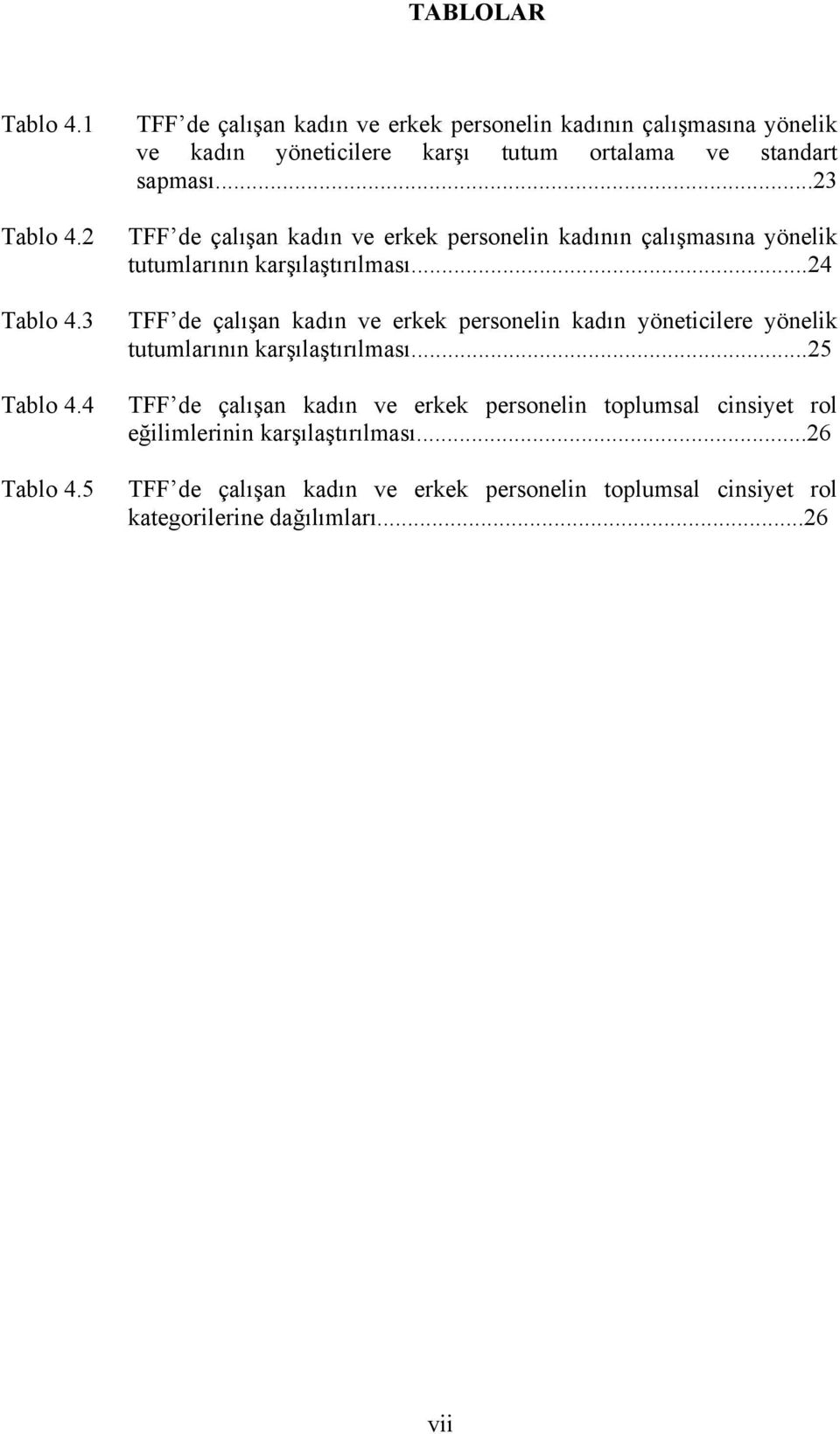 ..23 TFF de çalışan kadın ve erkek personelin kadının çalışmasına yönelik tutumlarının karşılaştırılması.