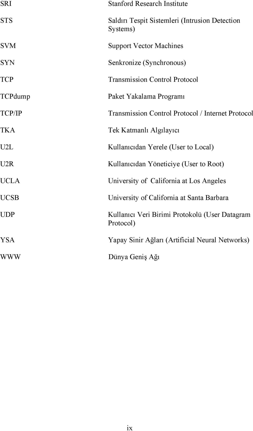 Tek Katmanlı Algılayıcı Kullanıcıdan Yerele (User to Local) Kullanıcıdan Yöneticiye (User to Root) University of California at Los Angeles University of