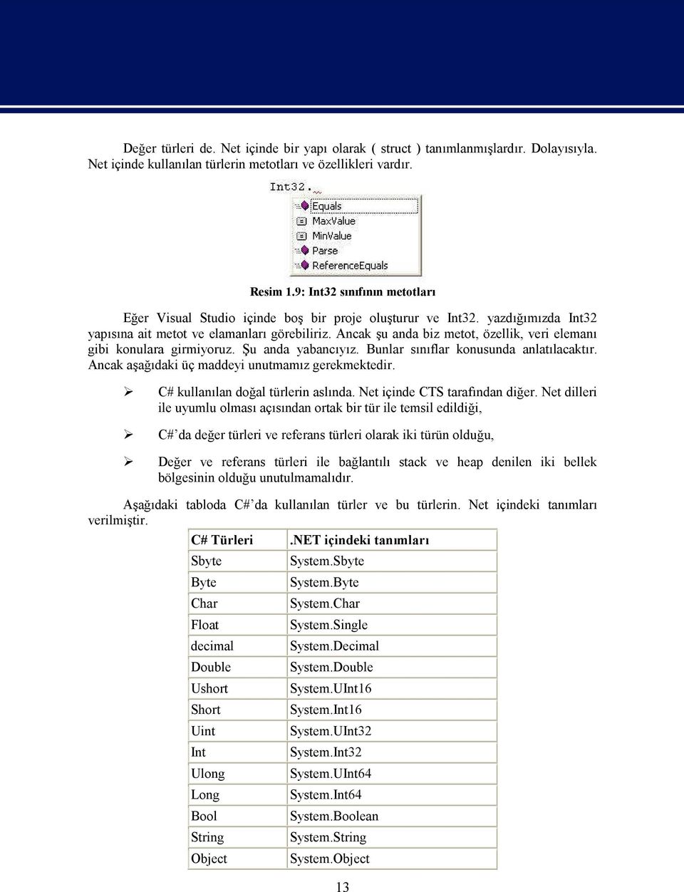 Ancak şu anda biz metot, özellik, veri elemanı gibi konulara girmiyoruz. Şu anda yabancıyız. Bunlar sınıflar konusunda anlatılacaktır. Ancak aşağıdaki üç maddeyi unutmamız gerekmektedir.