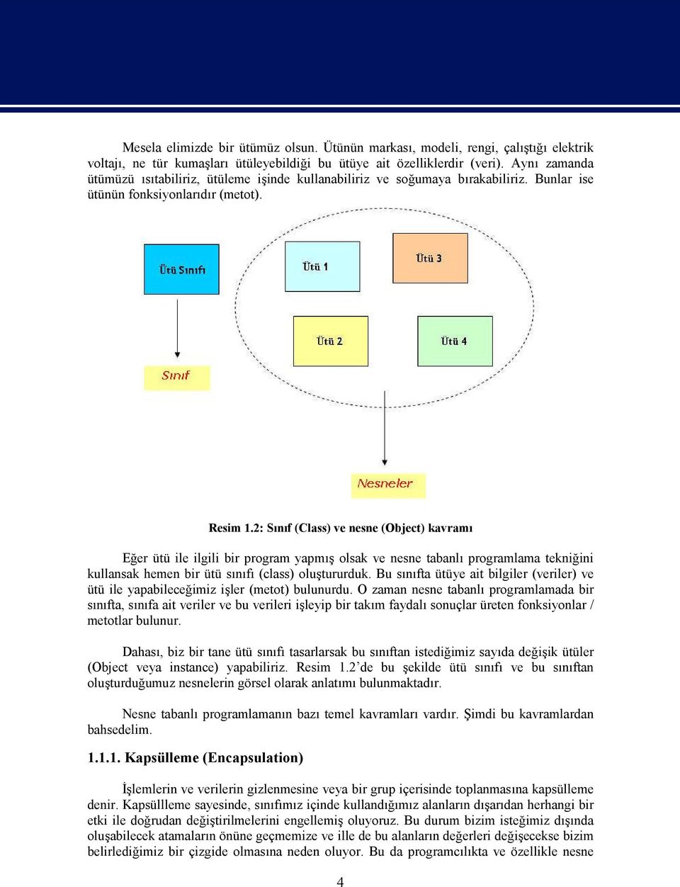 2: Sınıf (Class) ve nesne (Object) kavramı Eğer ütü ile ilgili bir program yapmış olsak ve nesne tabanlı programlama tekniğini kullansak hemen bir ütü sınıfı (class) oluştururduk.