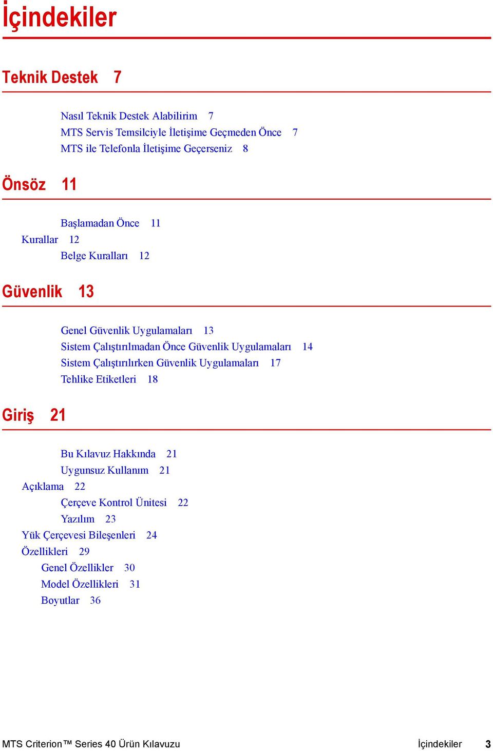 Çalıştırılırken Güvenlik Uygulamaları 17 Tehlike Etiketleri 18 Giriş 21 Bu Kılavuz Hakkında 21 Uygunsuz Kullanım 21 Açıklama 22 Çerçeve Kontrol Ünitesi 22