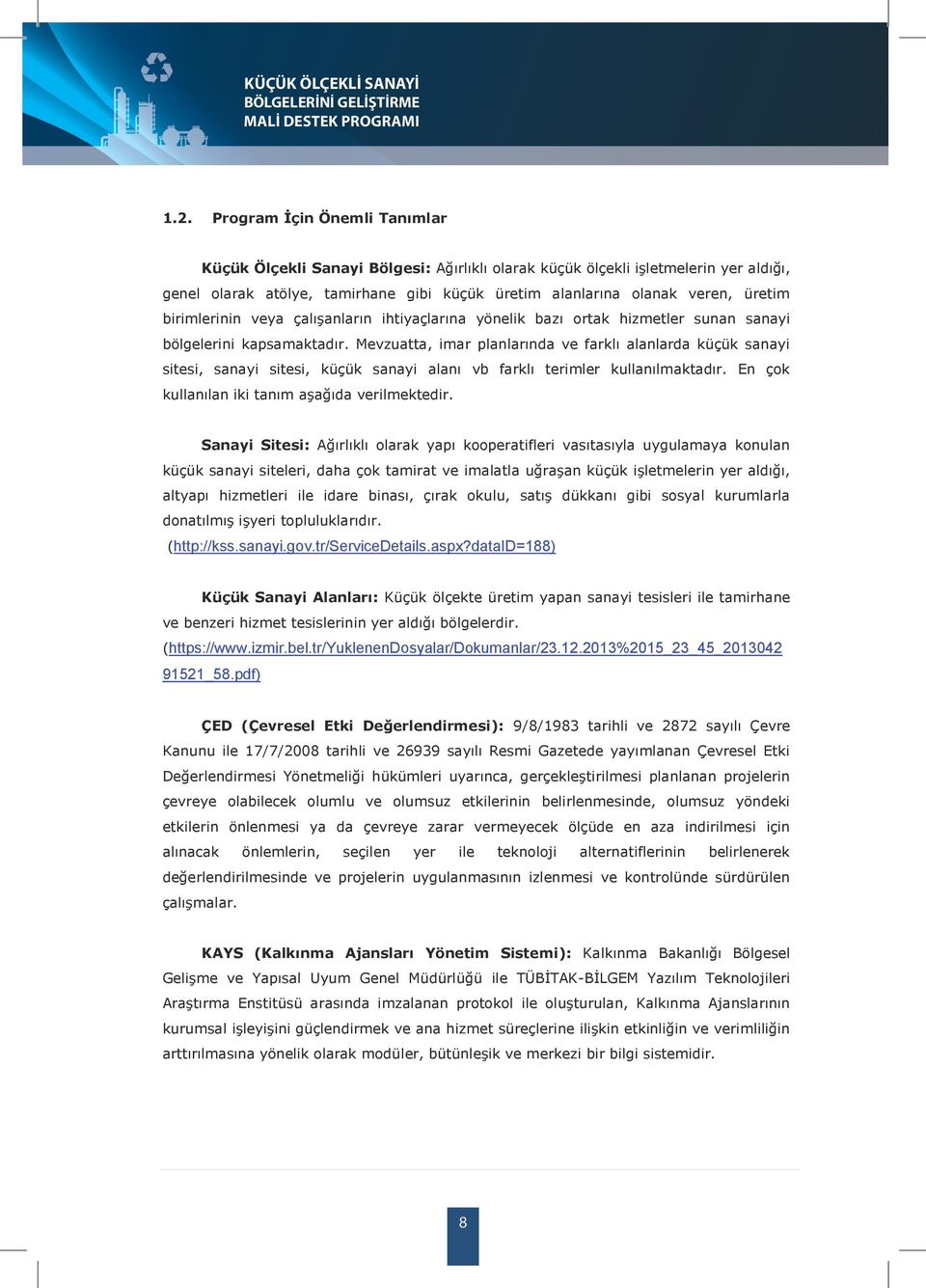 birimlerinin veya çalışanların ihtiyaçlarına yönelik bazı ortak hizmetler sunan sanayi bölgelerini kapsamaktadır.