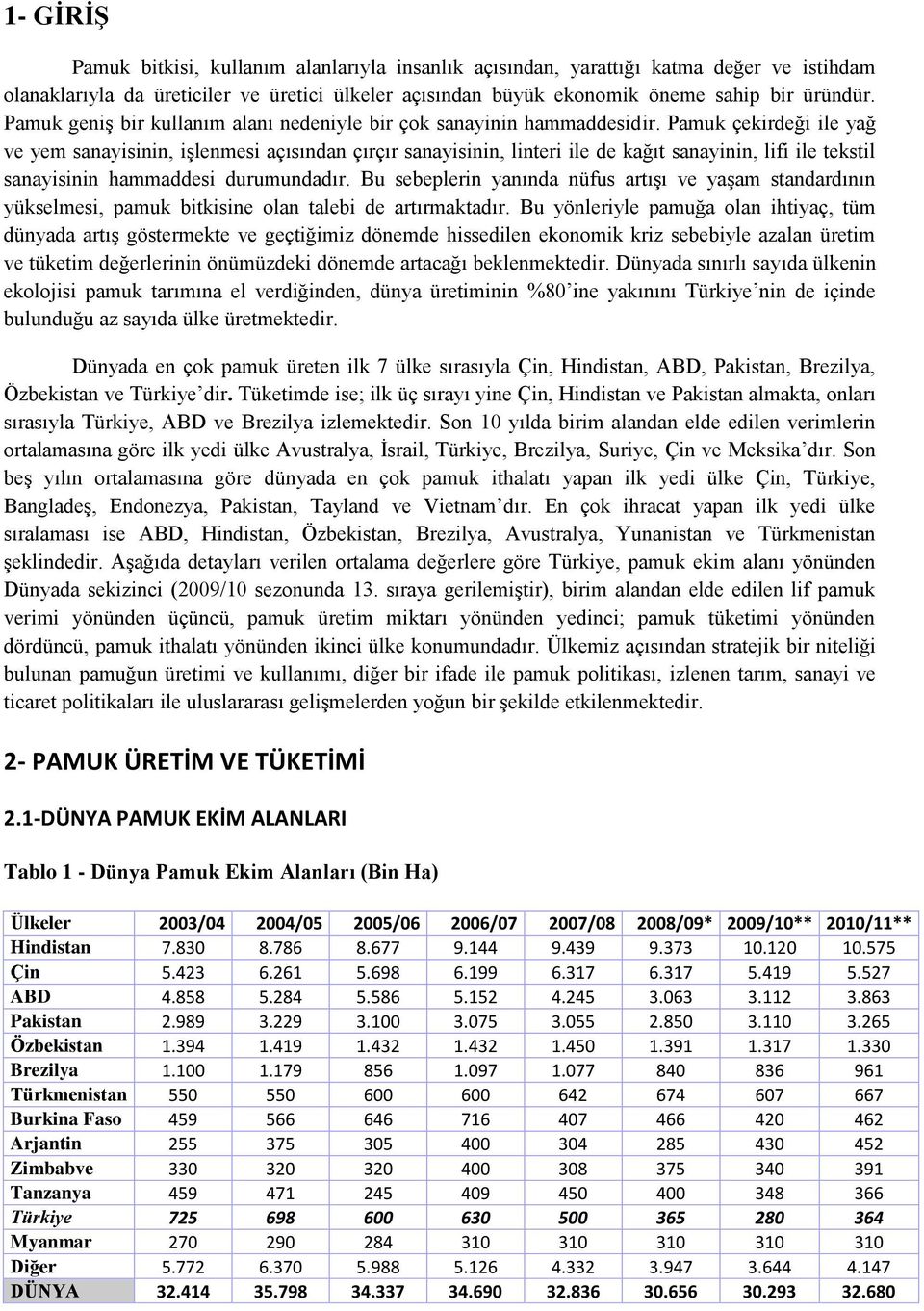 Pamuk çekirdeği ile yağ ve yem sanayisinin, iģlenmesi açısından çırçır sanayisinin, linteri ile de kağıt sanayinin, lifi ile tekstil sanayisinin hammaddesi durumundadır.