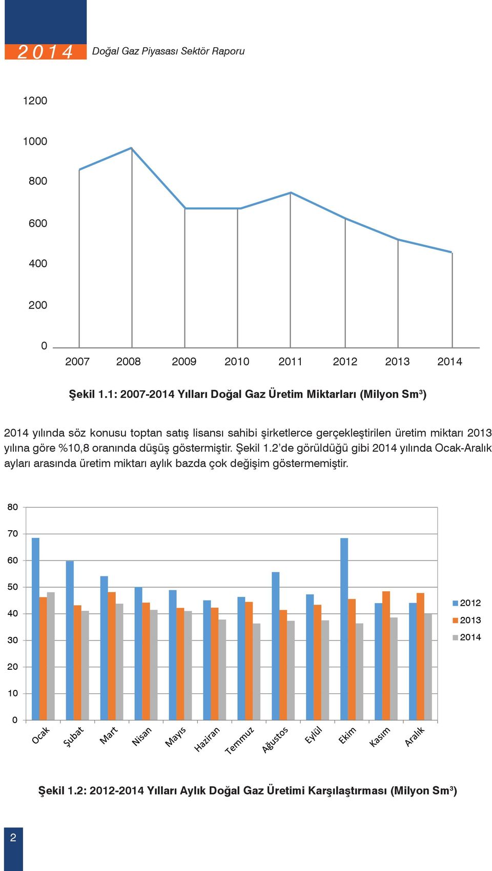 gerçekleştirilen üretim miktarı 2013 yılına göre %10,8 oranında düşüş göstermiştir. Şekil 1.