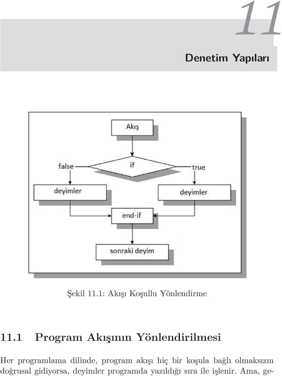 program akışı hiç bir koşula bağlı olmaksızın doğrusal