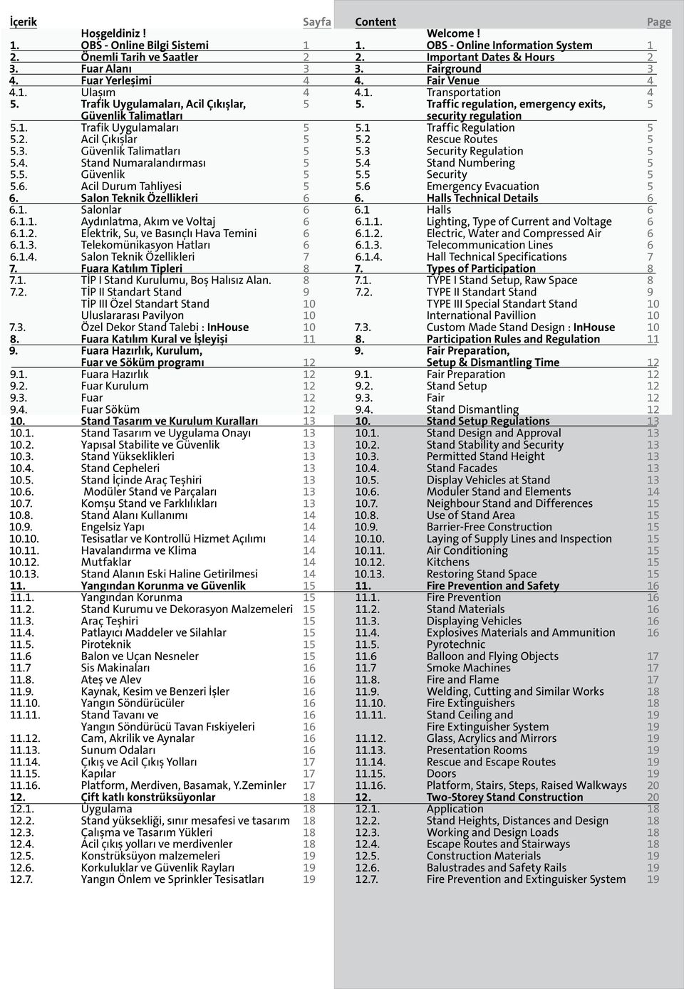 1.3. Telekomünikasyon Hatları 6.1.4. Salon Teknik Özellikleri 7. Fuara Katılım Tipleri 7.1. TİP I Stand Kurulumu, Boş Halısız Alan. 7.2.