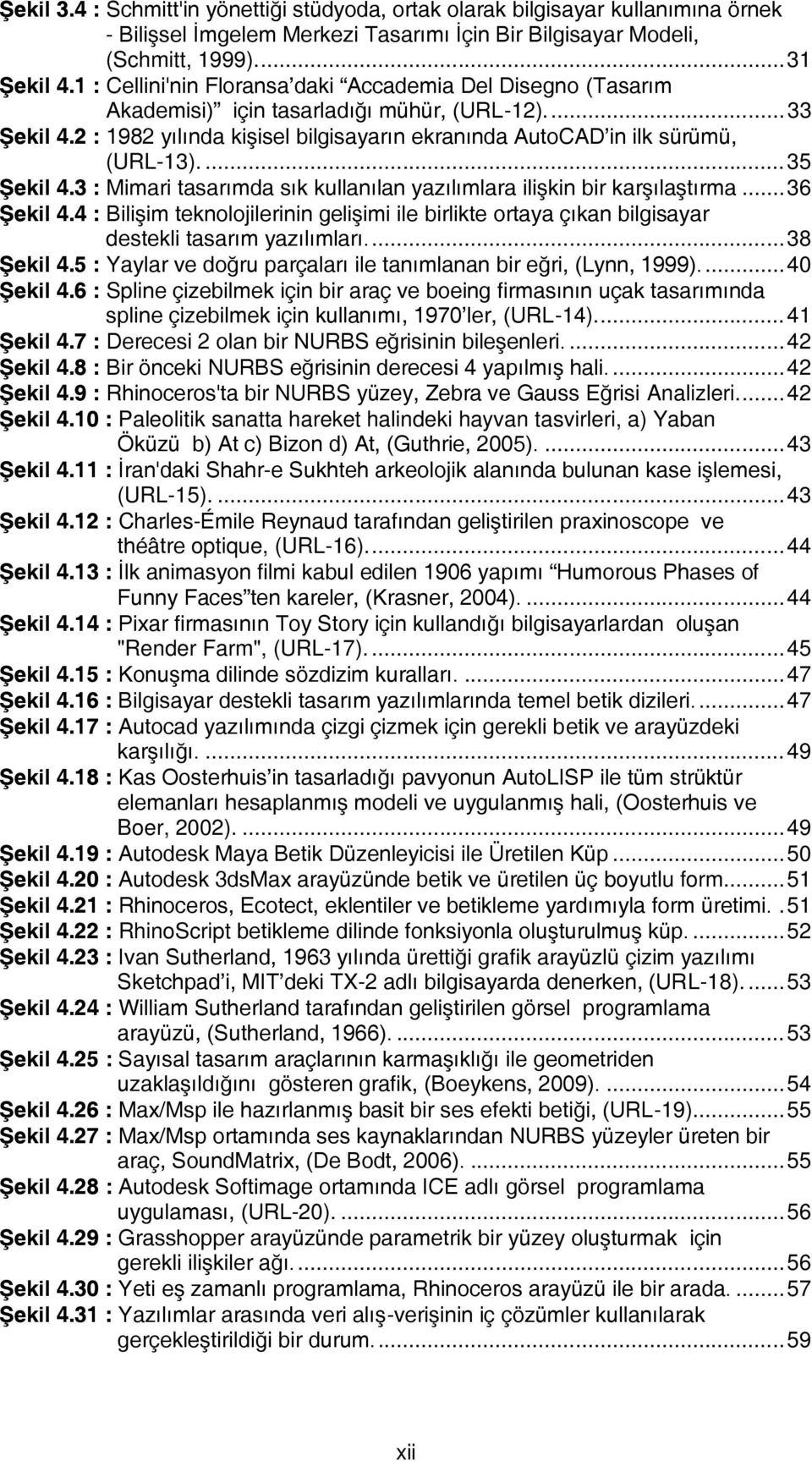 ... 35 Şekil 4.3 : Mimari tasarımda sık kullanılan yazılımlara ilişkin bir karşılaştırma... 36 Şekil 4.