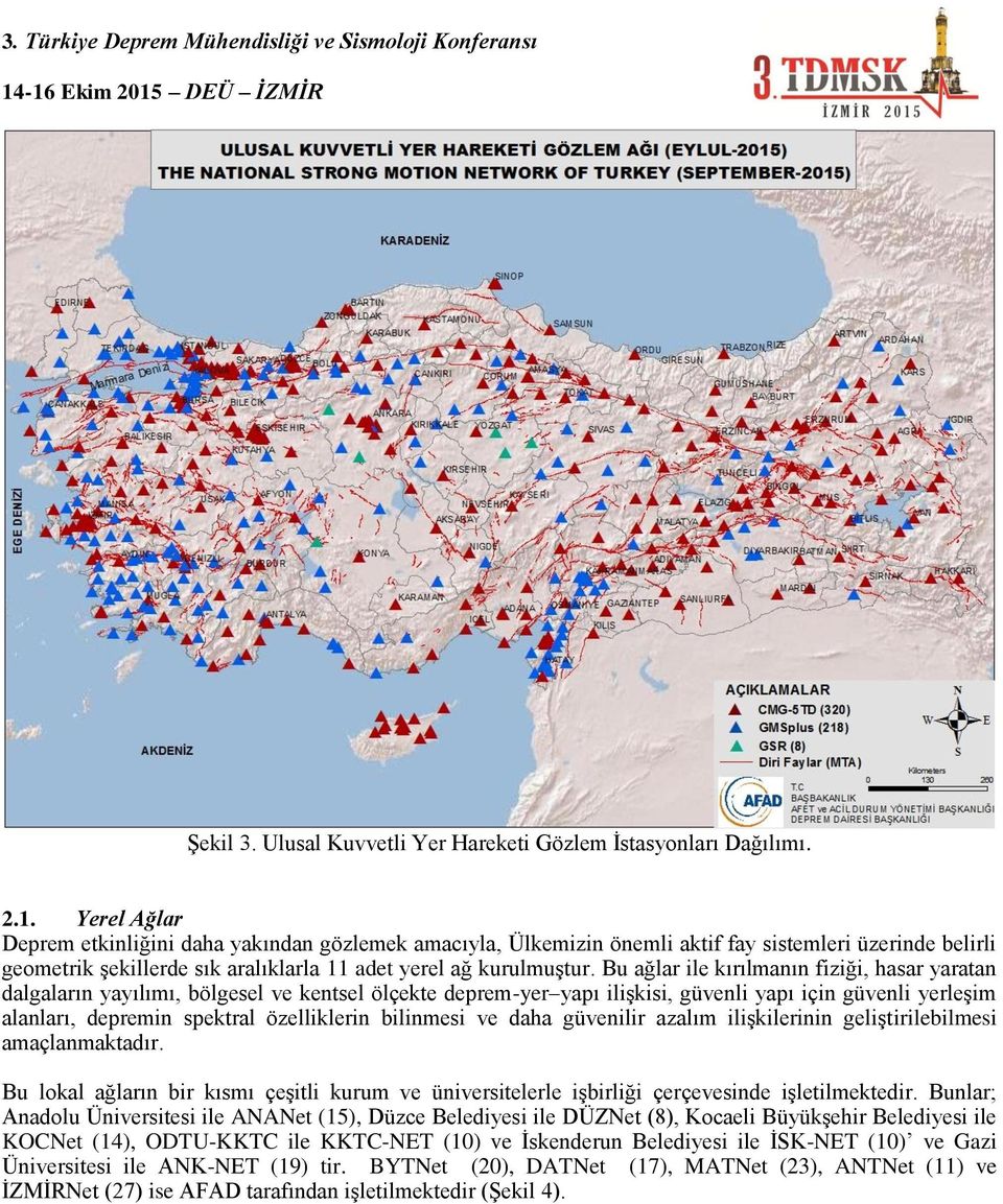 Bu ağlar ile kırılmanın fiziği, hasar yaratan dalgaların yayılımı, bölgesel ve kentsel ölçekte deprem-yer yapı ilişkisi, güvenli yapı için güvenli yerleşim alanları, depremin spektral özelliklerin