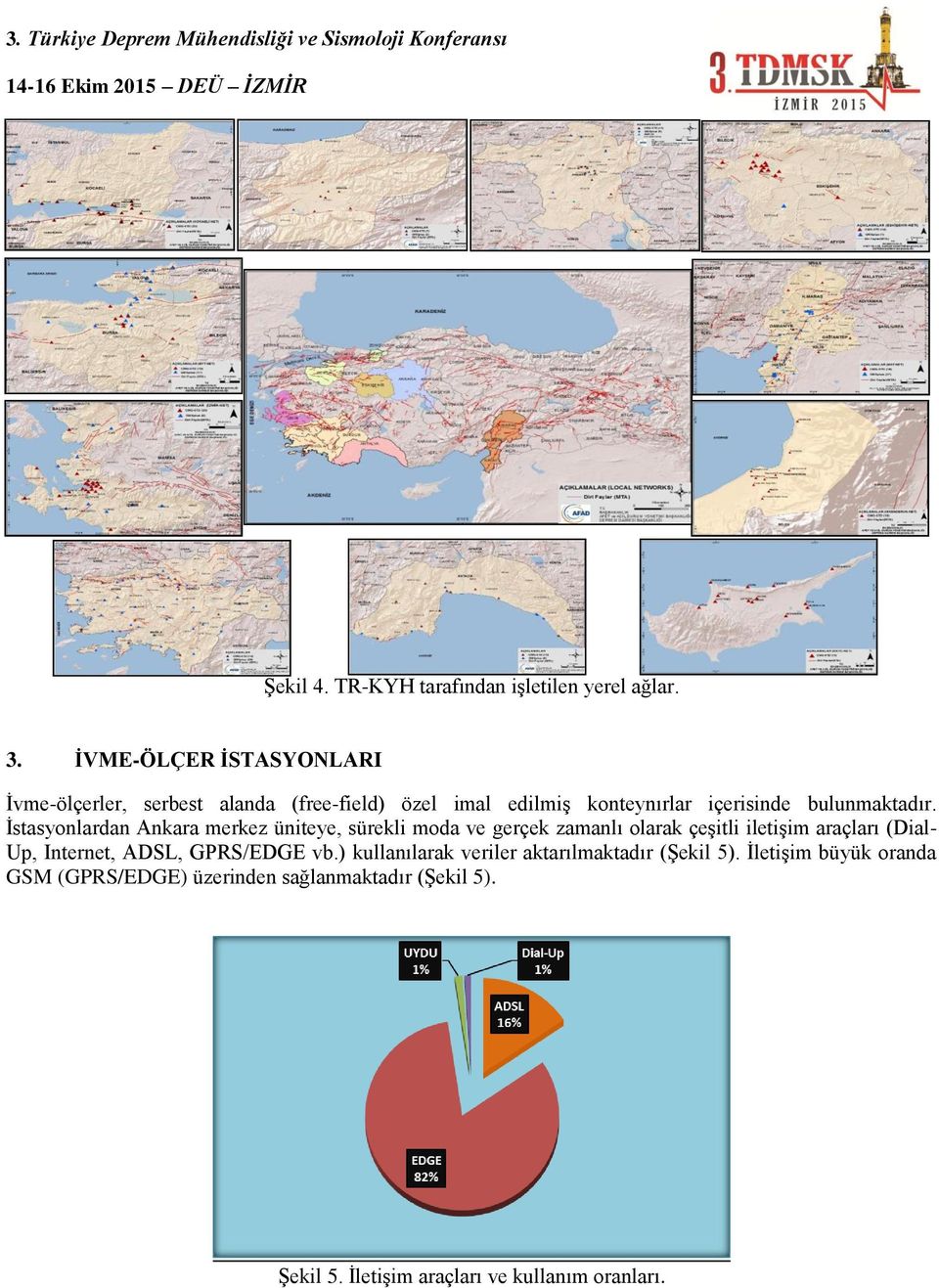 İstasyonlardan Ankara merkez üniteye, sürekli moda ve gerçek zamanlı olarak çeşitli iletişim araçları (Dial- Up, Internet,