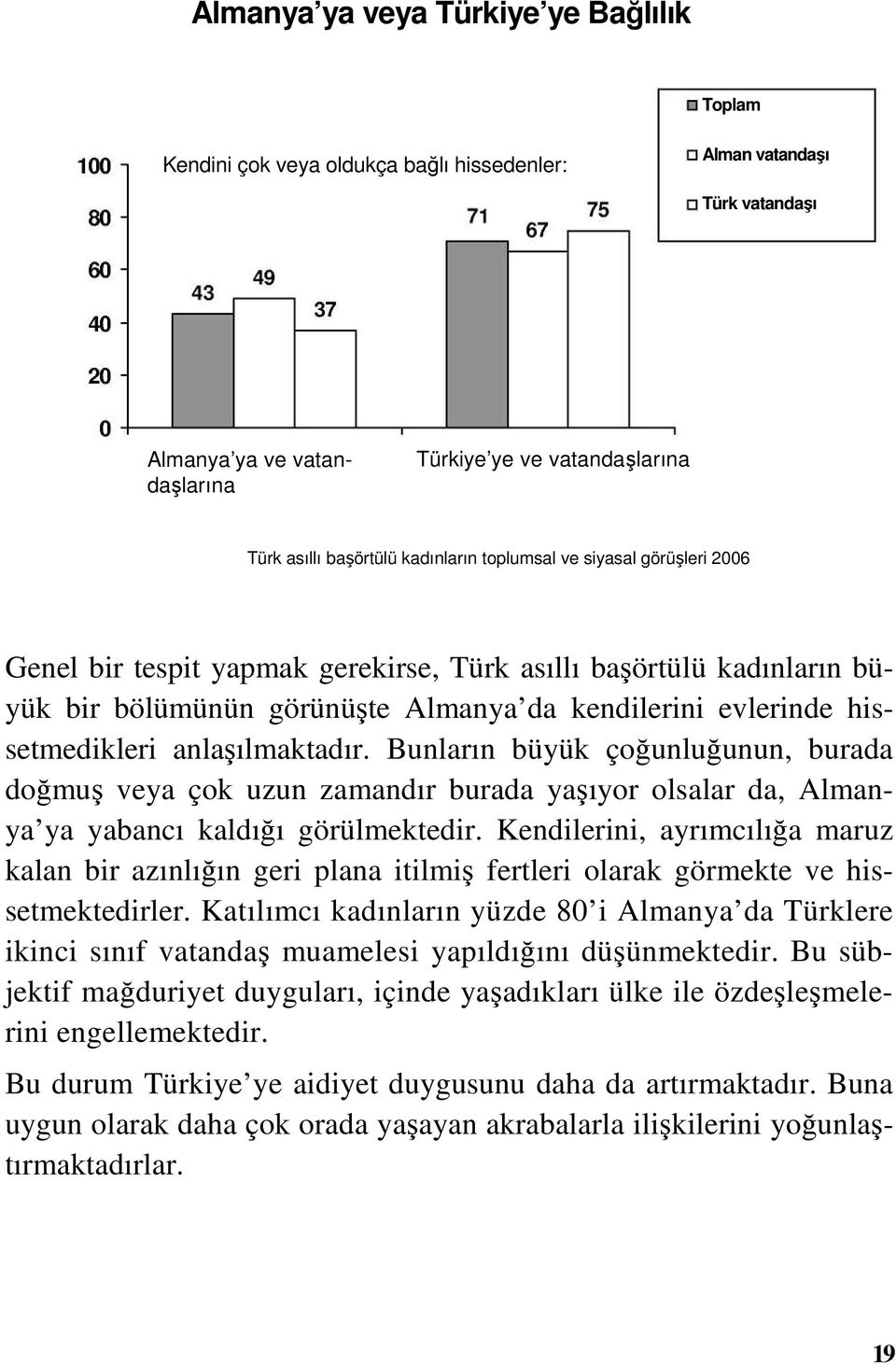 anlaşılmaktadır. Bunların büyük çoğunluğunun, burada doğmuş veya çok uzun zamandır burada yaşıyor olsalar da, Almanya ya yabancı kaldığı görülmektedir.