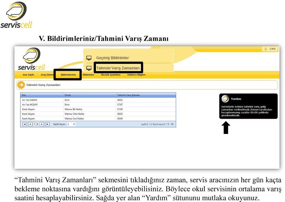 noktasına vardığını görüntüleyebilisiniz.