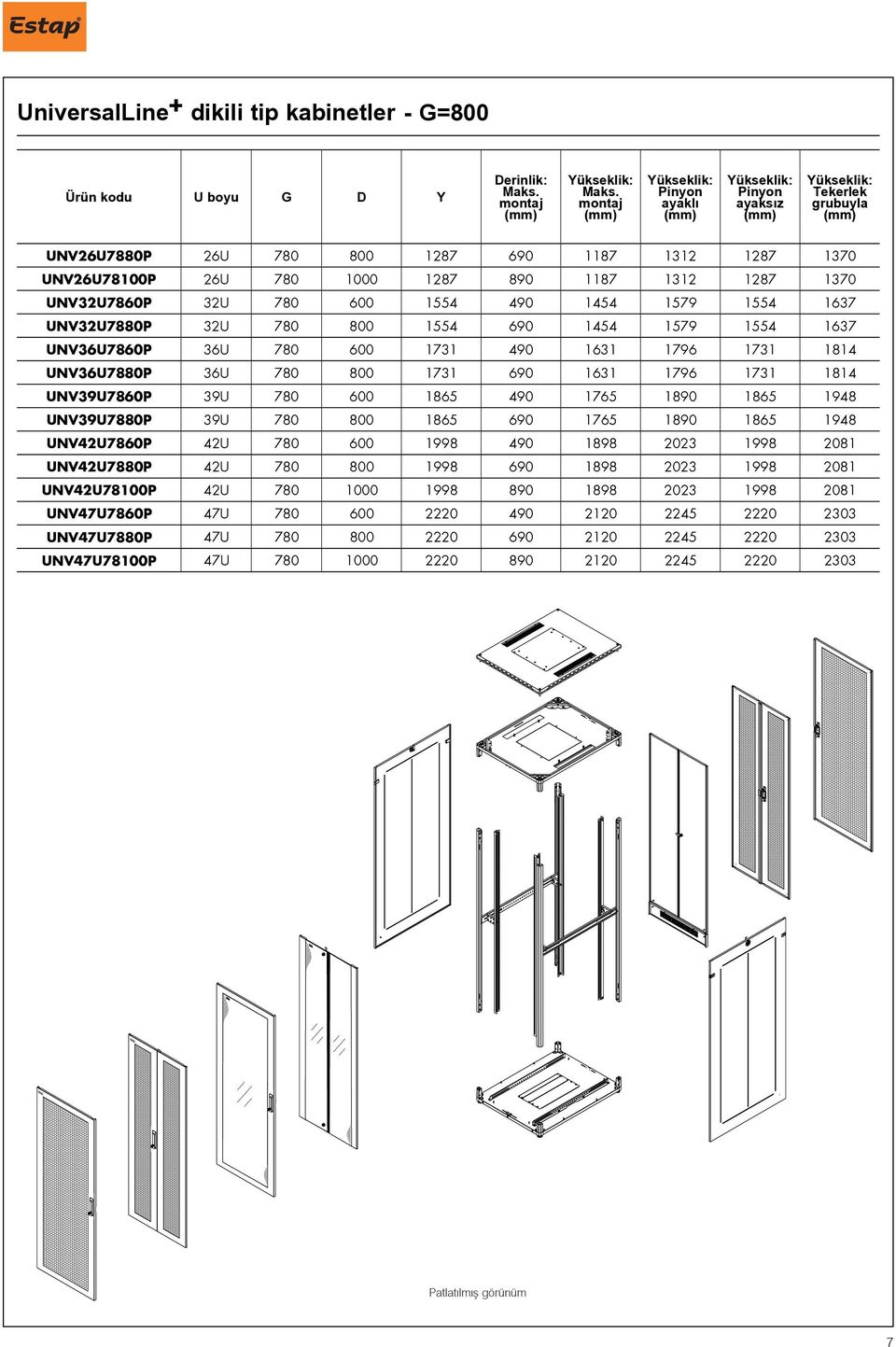 UNV32U7860P 32U 780 600 1554 490 1454 1579 1554 1637 UNV32U7880P 32U 780 800 1554 690 1454 1579 1554 1637 UNV36U7860P 36U 780 600 1731 490 1631 1796 1731 1814 UNV36U7880P 36U 780 800 1731 690 1631