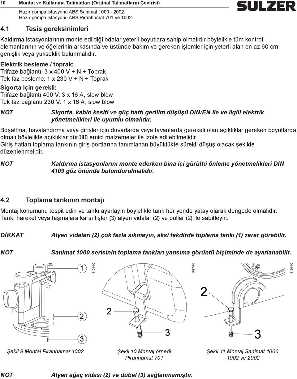 işlemler için yeterli alan en az 60 cm genişlik veya yükseklik bulunmalıdır.