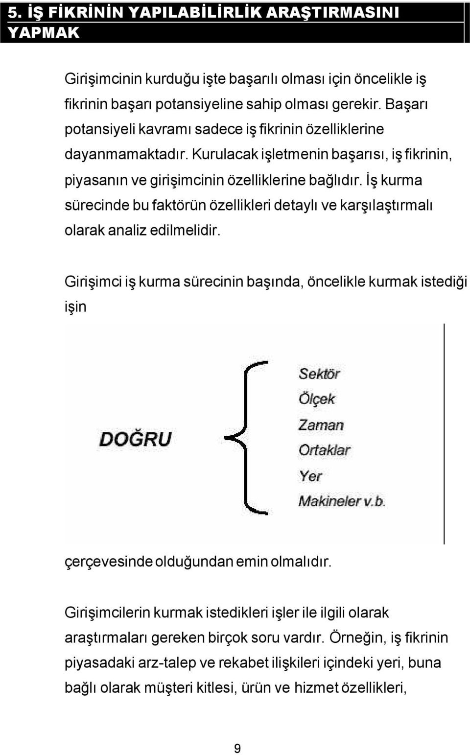 İş kurma sürecinde bu faktörün özellikleri detaylı ve karşılaştırmalı olarak analiz edilmelidir.