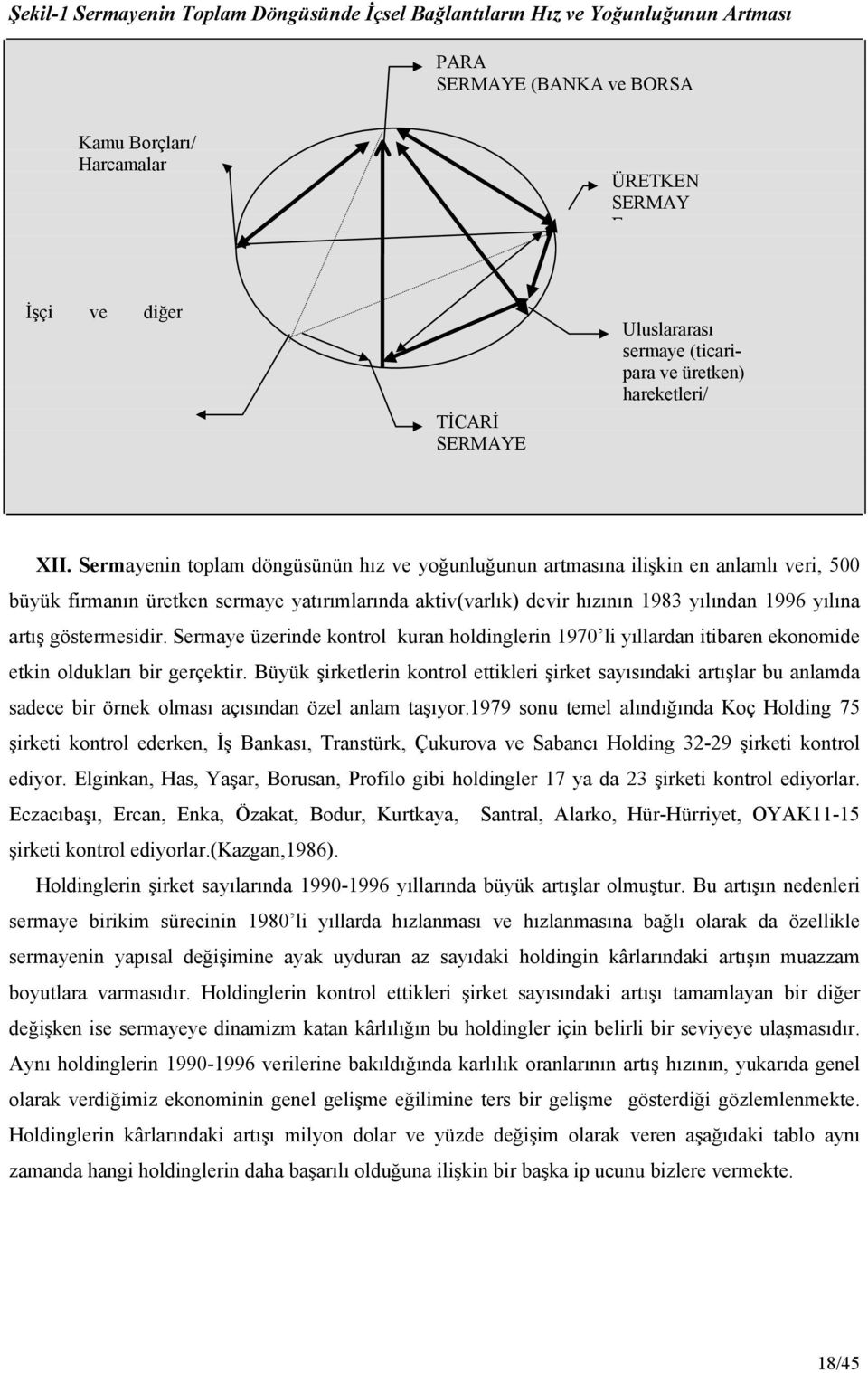 Sermayenin toplam döngüsünün hız ve yoğunluğunun artmasına ilişkin en anlamlı veri, 500 büyük firmanın üretken sermaye yatırımlarında aktiv(varlık) devir hızının 1983 yılından 1996 yılına artış