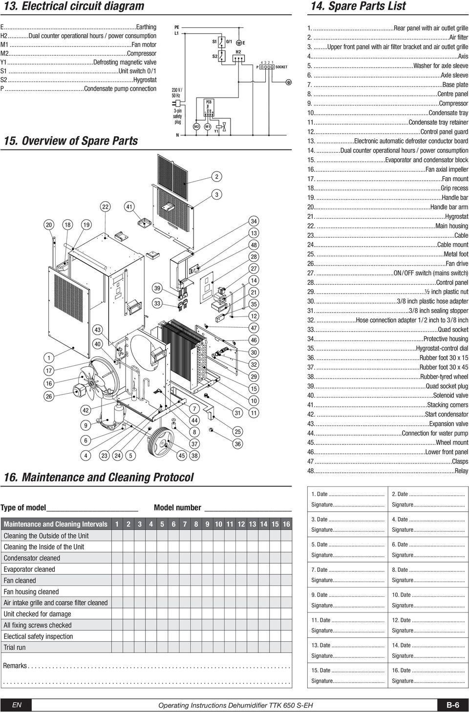 Maintenance and Cleaning Protocol N 45 M2 7 44 8 37 38 S1 S2 PCB L Comp / Heat Lamp N M1 Y1 2 3 0/1 E H2 31 25 36 34 13 48 28 27 14 21 35 12 47 46 30 32 29 15 10 11 4 3 2 1 P SOCKET 1.