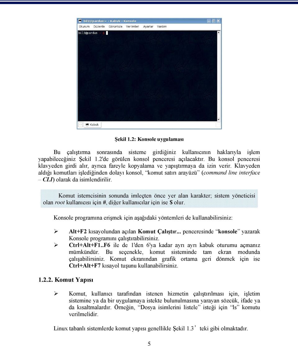 Klavyeden aldığı komutları işlediğinden dolayı konsol, komut satırı arayüzü (command line interface CLI) olarak da isimlendirilir.