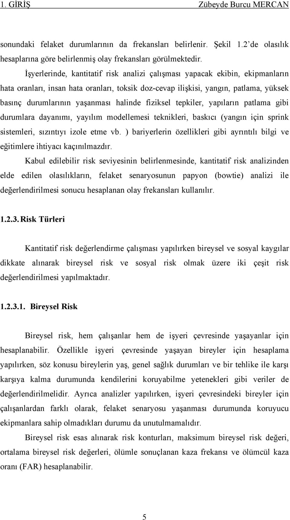 halinde fiziksel tepkiler, yapıların patlama gibi durumlara dayanımı, yayılım modellemesi teknikleri, baskıcı (yangın için sprink sistemleri, sızıntıyı izole etme vb.