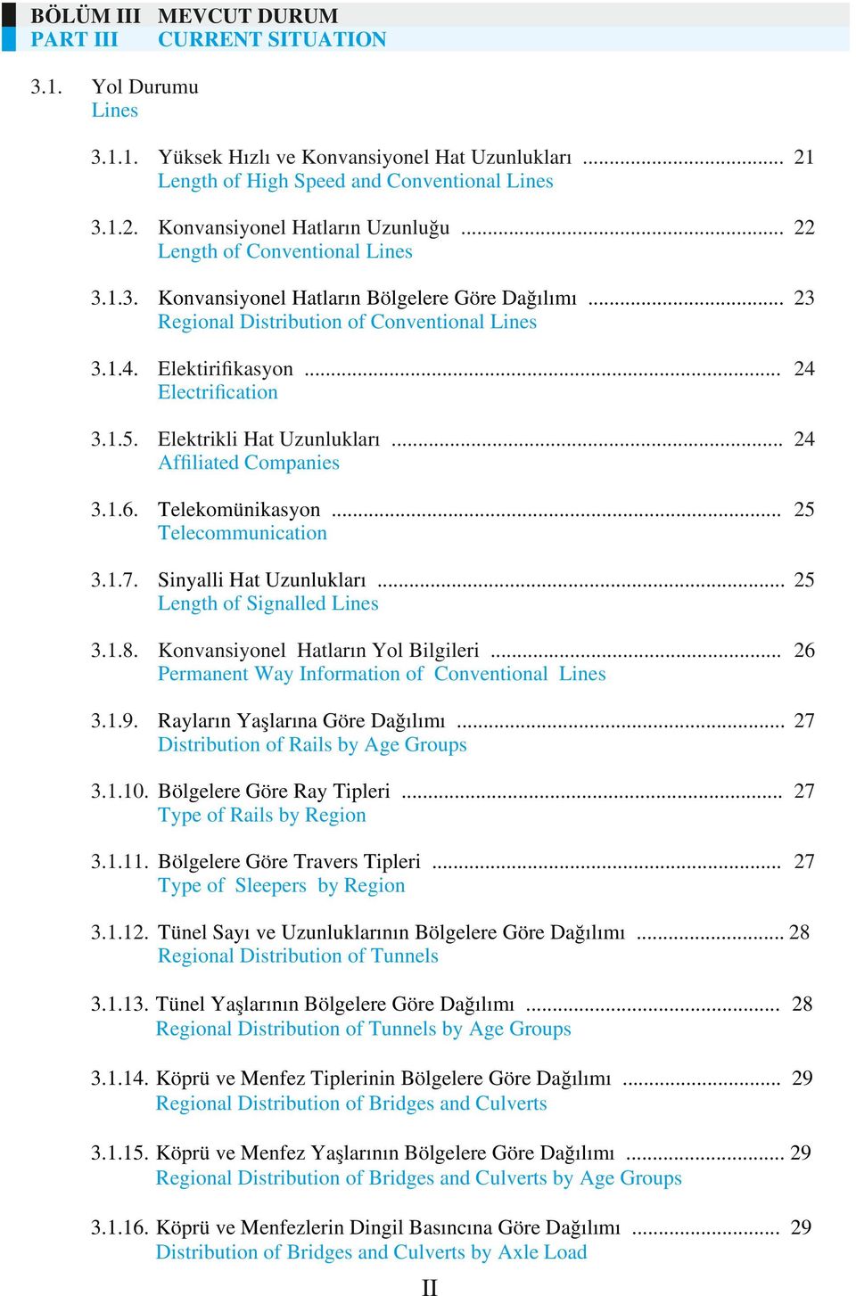 .. Afﬁliated Companies... Telekomünikasyon... Telecommunication... Sinyalli Hat Uzunlukları... Length of Signalled Lines..8. Konvansiyonel Hatların Yol Bilgileri.