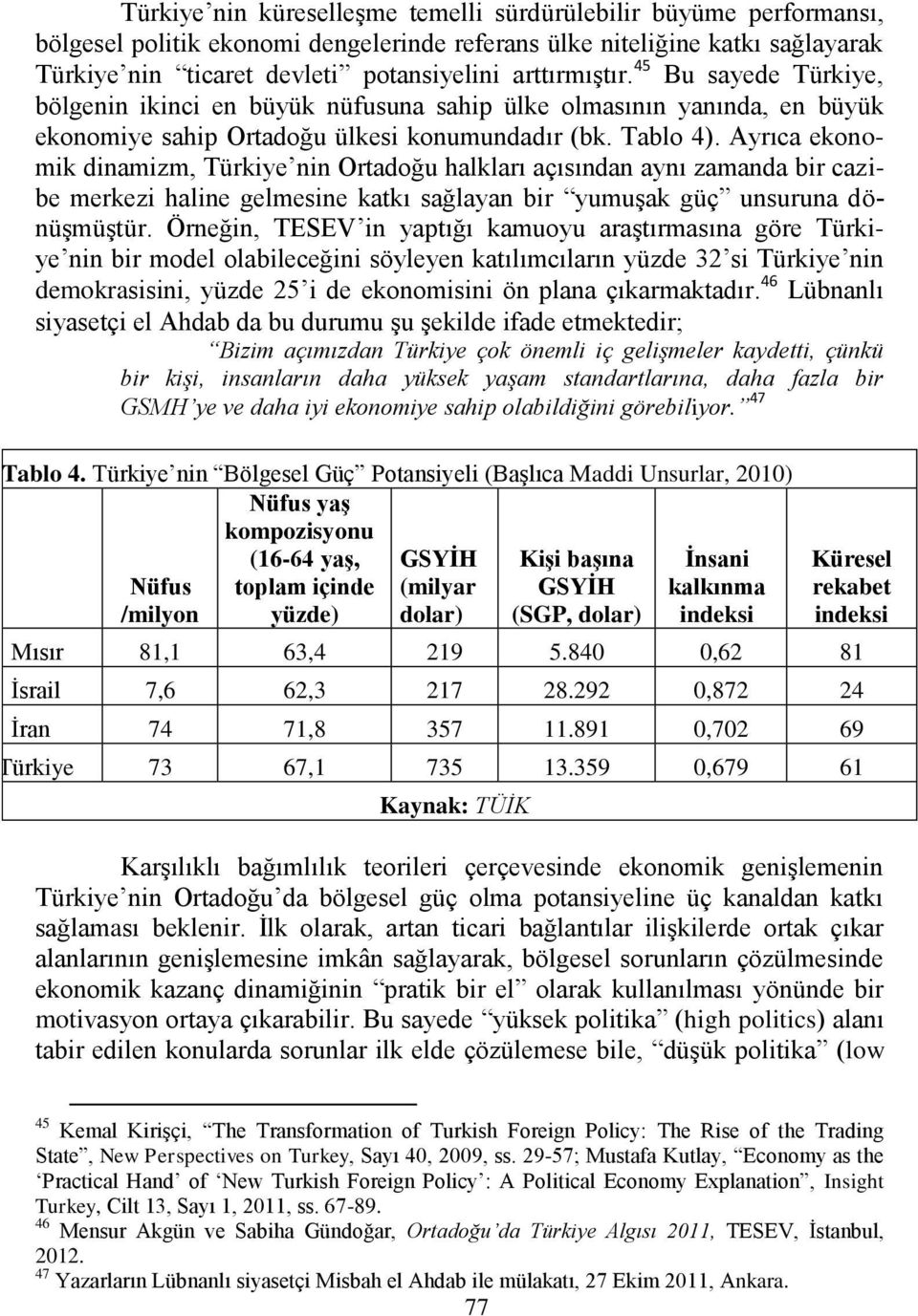 Ayrıca ekonomik dinamizm, Türkiye nin Ortadoğu halkları açısından aynı zamanda bir cazibe merkezi haline gelmesine katkı sağlayan bir yumuģak güç unsuruna dönüģmüģtür.