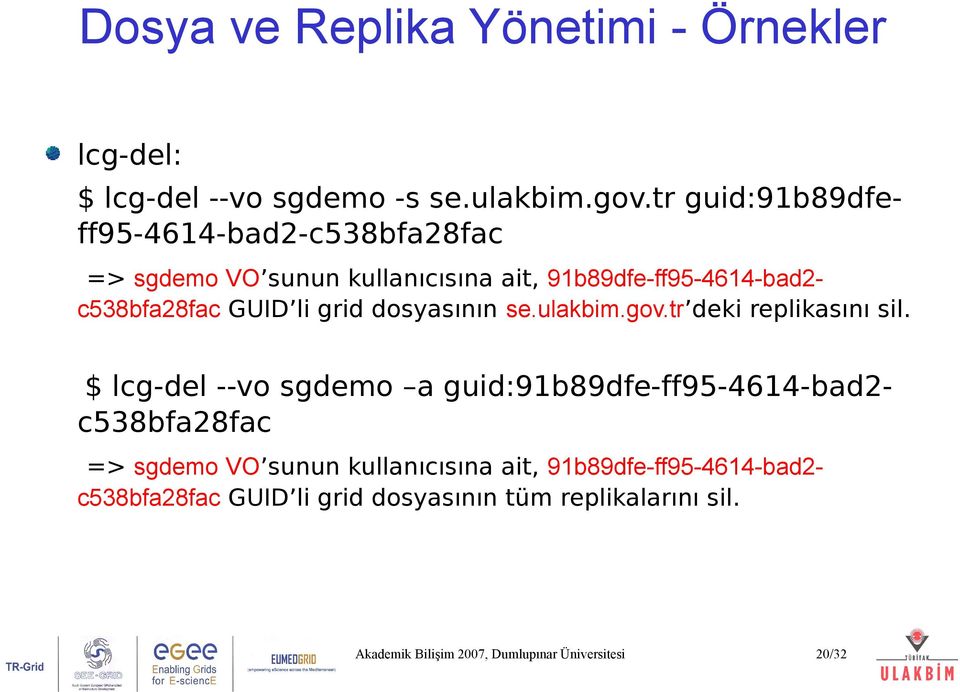 grid dosyasının se.ulakbim.gov.tr deki replikasını sil.