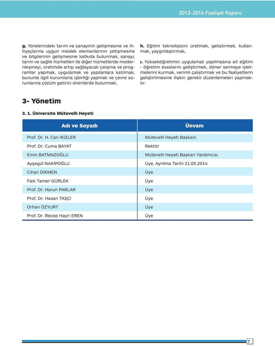 hizmetlerde modernleşmeyi, üretimde artışı sağlayacak çalışma ve programlar yapmak, uygulamak ve yapılanlara katılmak, bununla ilgili kurumlarla işbirliği yapmak ve çevre sorunlarına çözüm getirici