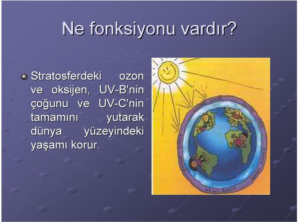 UV-B'nin çoğunu ve UV-C'nin