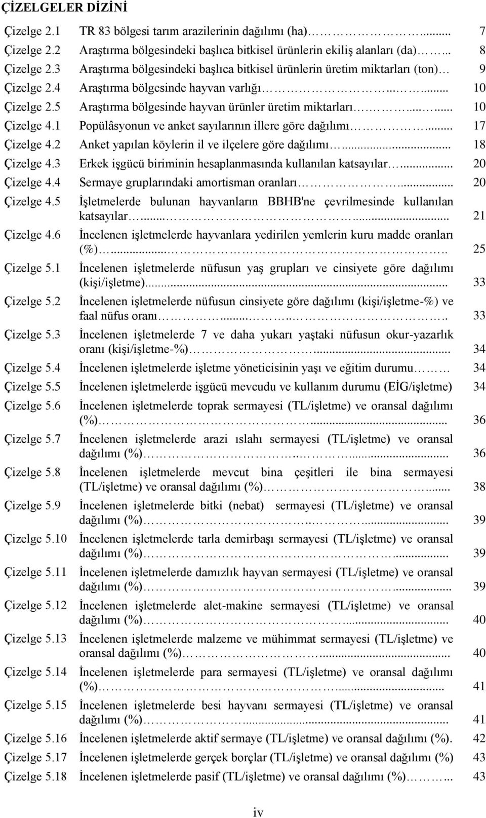 5 Araştırma bölgesinde hayvan ürünler üretim miktarları....... 10 Çizelge 4.1 Popülâsyonun ve anket sayılarının illere göre dağılımı... 17 Çizelge 4.