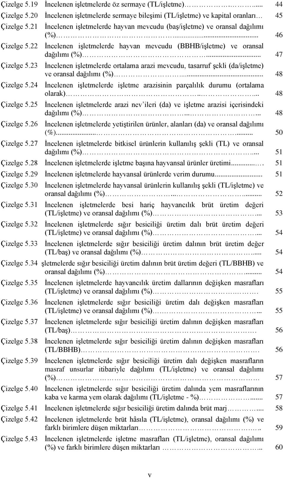 23 İncelenen işletmelerde ortalama arazi mevcudu, tasarruf şekli (da/işletme) ve oransal dağılımı (%)... 48 Çizelge 5.24 İncelenen işletmelerde işletme arazisinin parçalılık durumu (ortalama olarak).