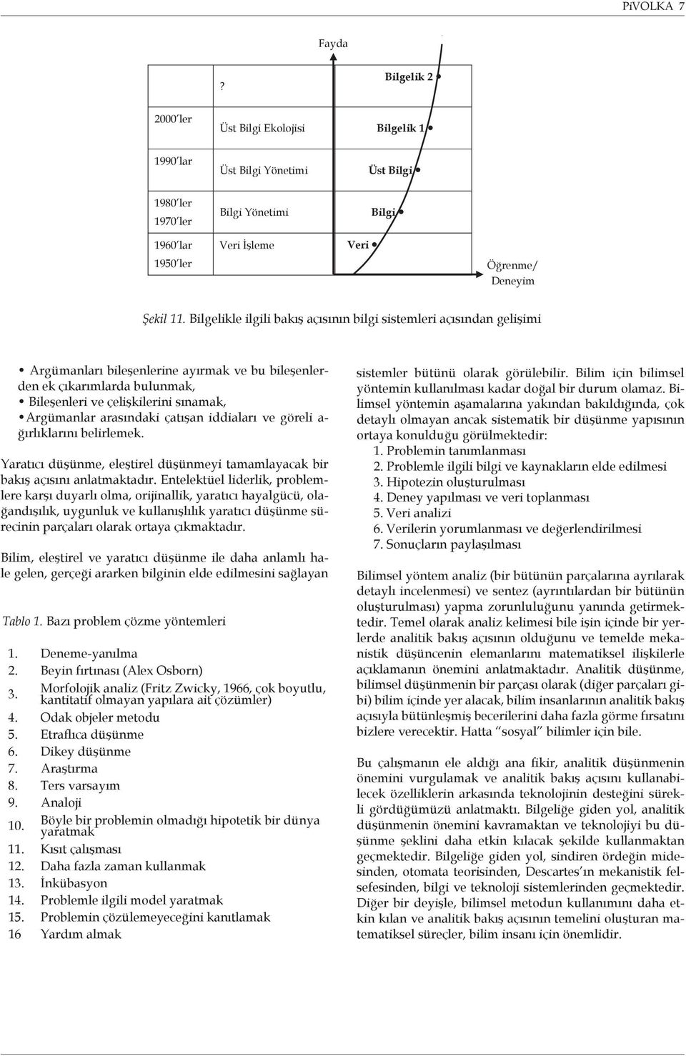 Bilgelikle ilgili bakış açısının bilgi sistemleri açısından gelişimi Argümanları bileşenlerine ayırmak ve bu bileşenlerden ek çıkarımlarda bulunmak, Bileşenleri ve çelişkilerini sınamak, Argümanlar