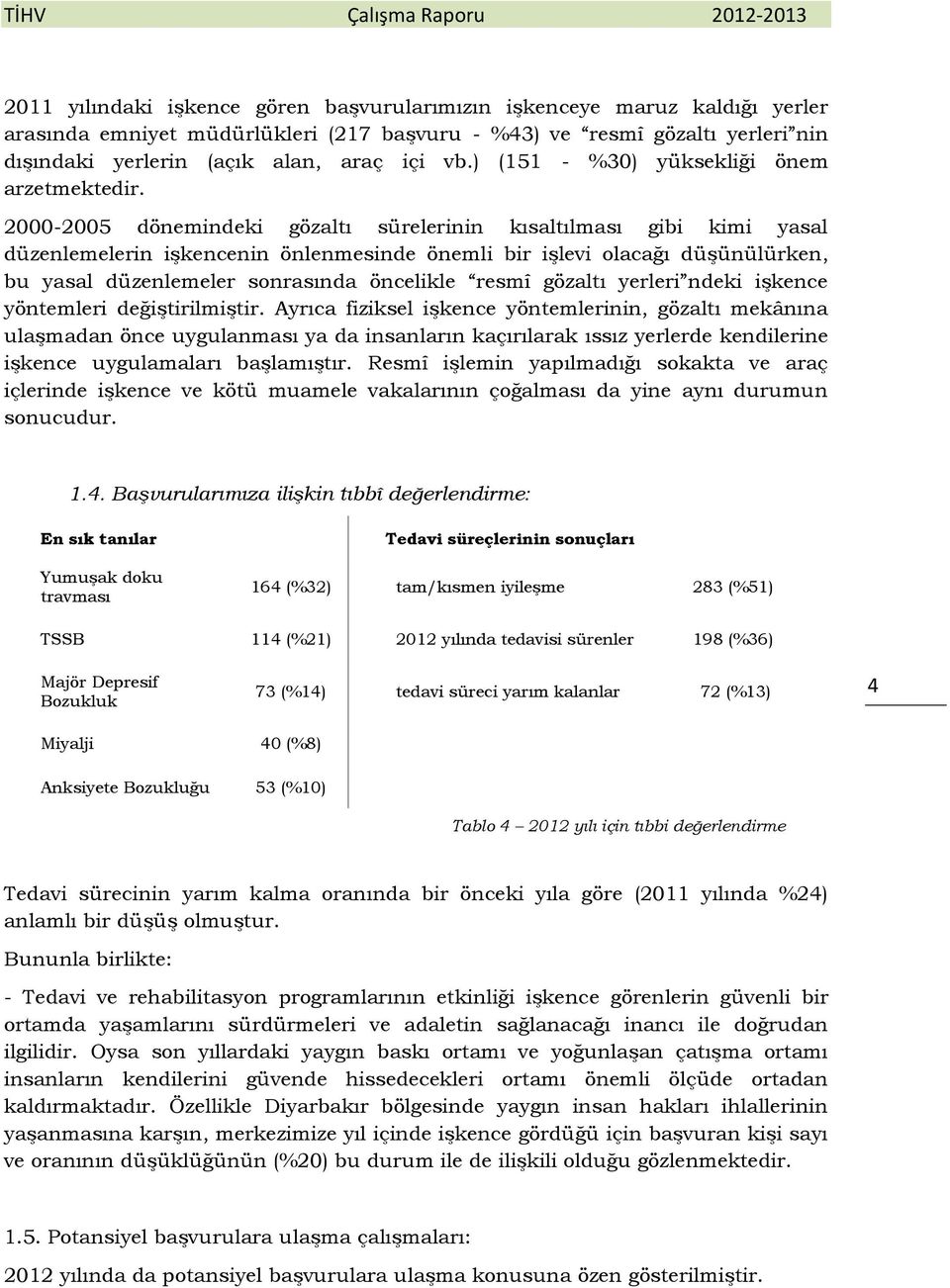 2000-2005 dönemindeki gözaltı sürelerinin kısaltılması gibi kimi yasal düzenlemelerin işkencenin önlenmesinde önemli bir işlevi olacağı düşünülürken, bu yasal düzenlemeler sonrasında öncelikle resmî