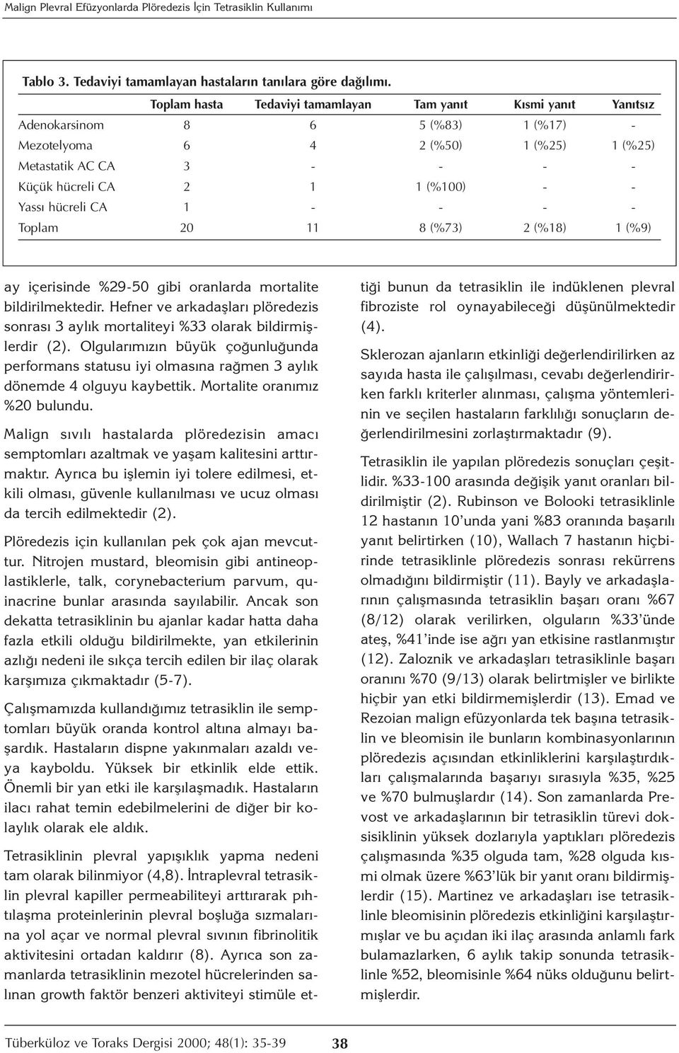 - Yassı hücreli CA 1 - - - - Toplam 20 11 8 (%73) 2 (%18) 1 (%9) ay içerisinde %29-50 gibi oranlarda mortalite bildirilmektedir.