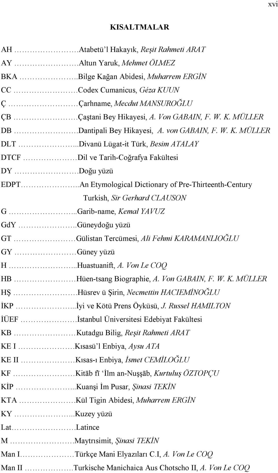 Doğu yüzü EDPT..An Etymological Dictionary of Pre-Thirteenth-Century Turkish, Sir Gerhard CLAUSON G...Garib-name, Kemal YAVUZ GdY.