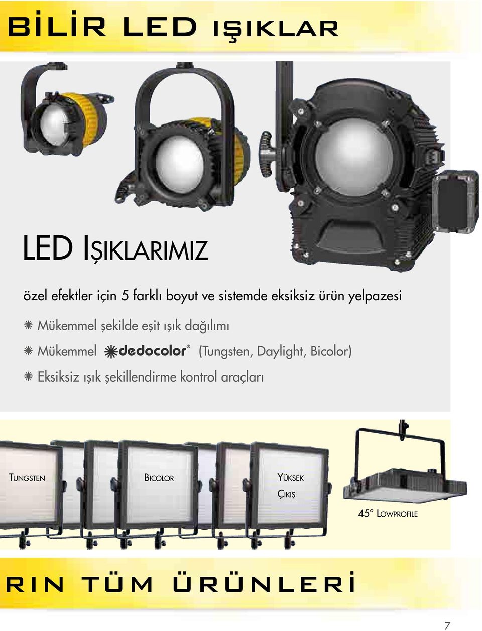 Mükemmel (Tungsten, Daylight, Bicolor) Eksiksiz ışık şekillendirme