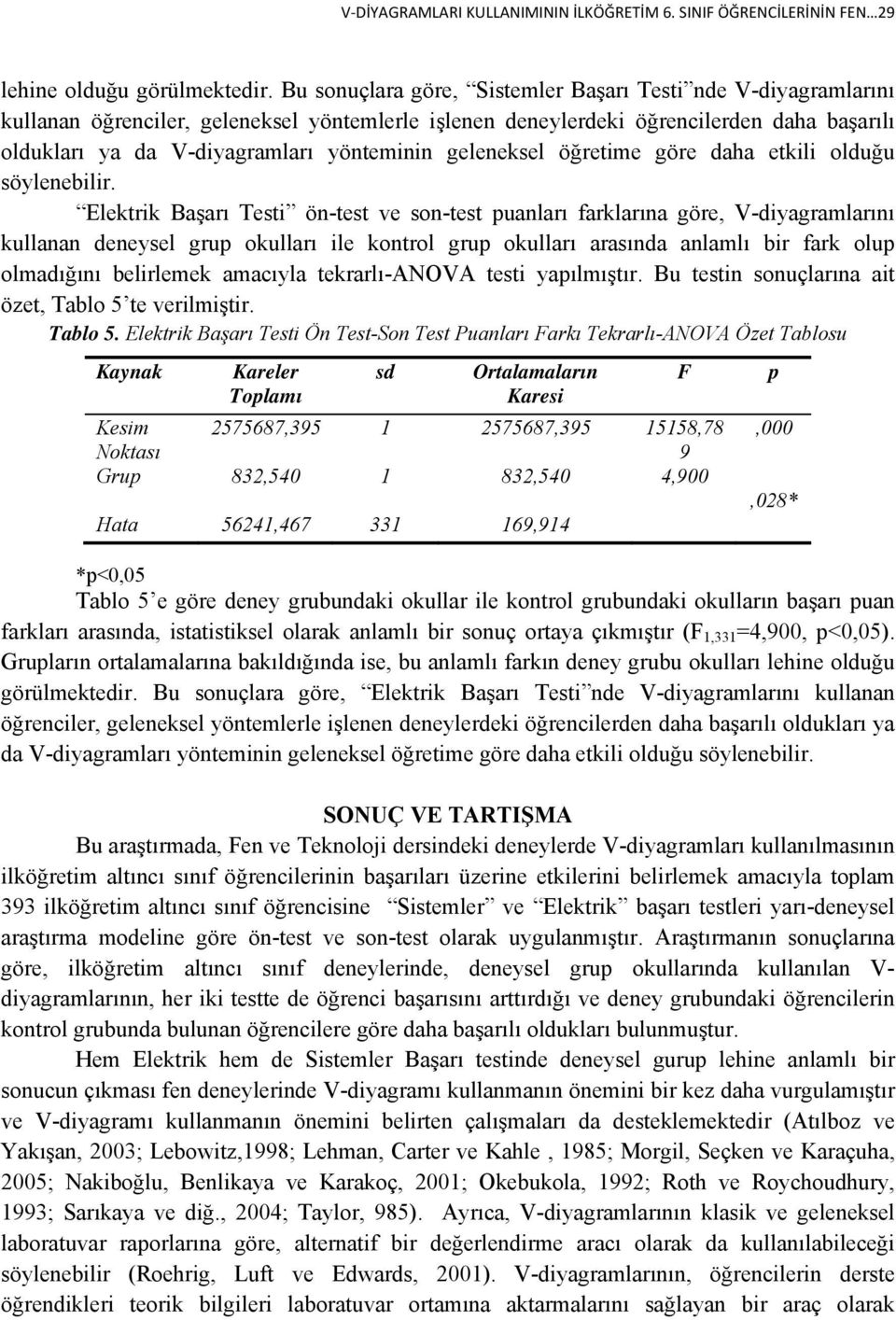 geleneksel öğretime göre daha etkili olduğu söylenebilir.